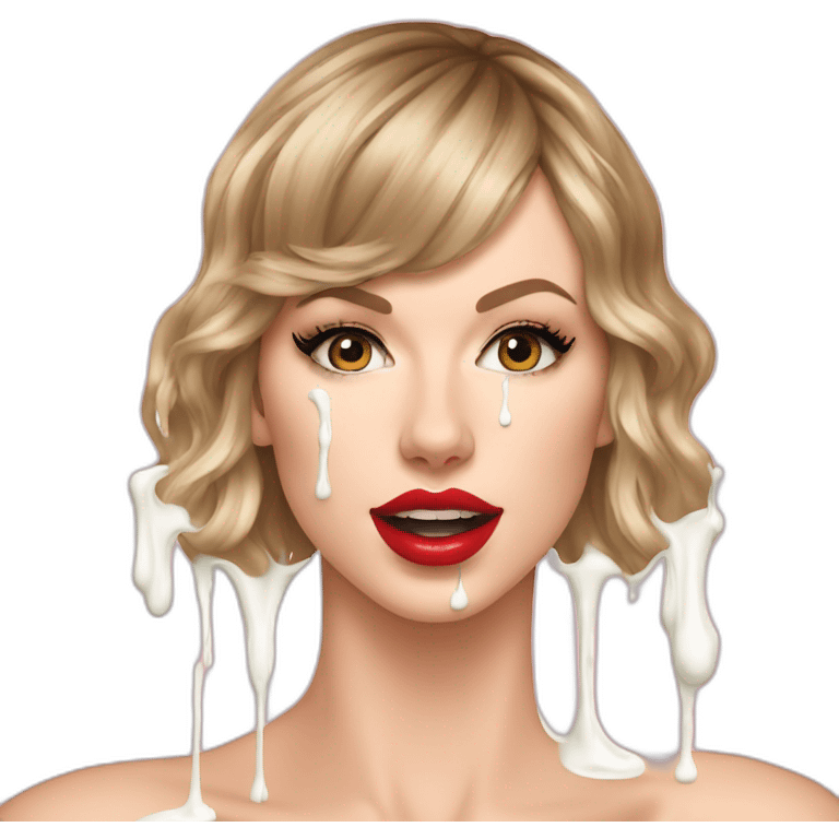 taylor-swift-selfie-milk-on-face-dripping emoji