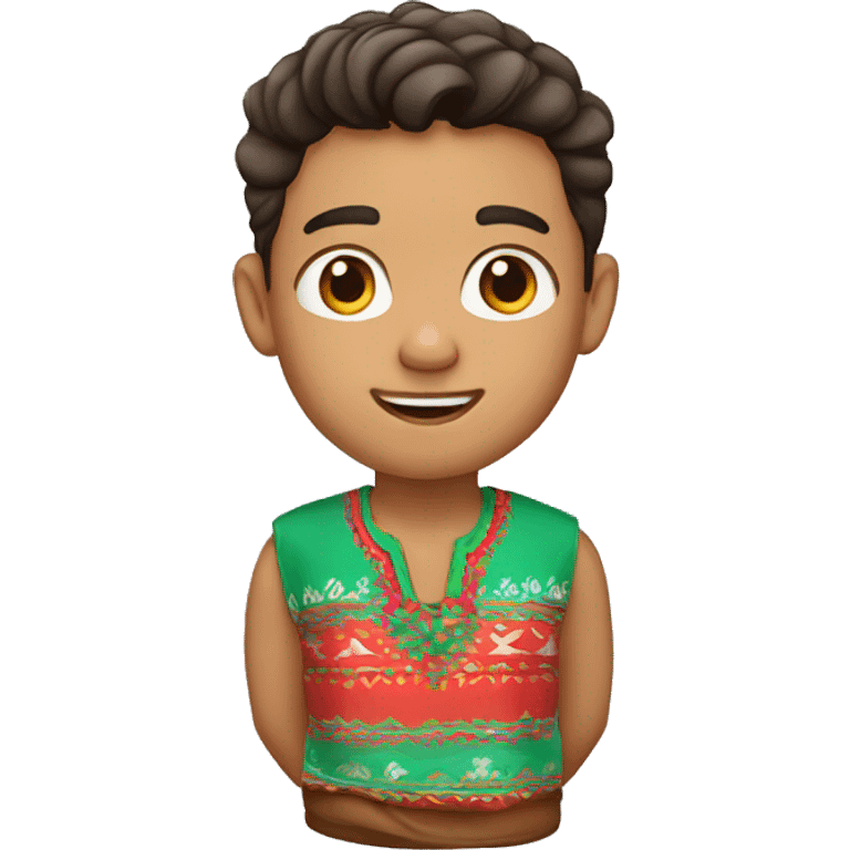 A cute boy wearing a cute mexican shirt emoji