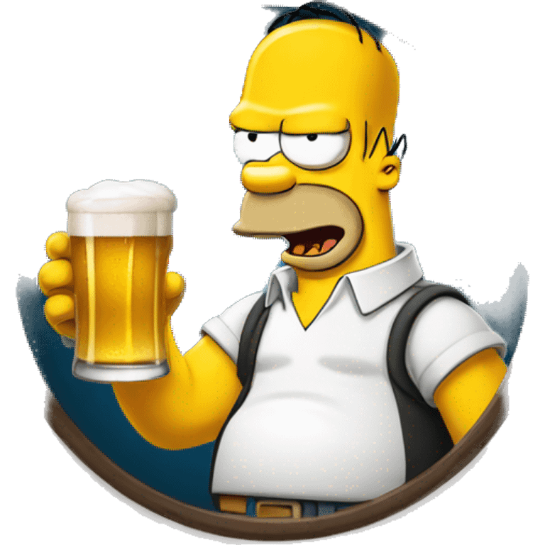 Homer Simpson drinking beer emoji