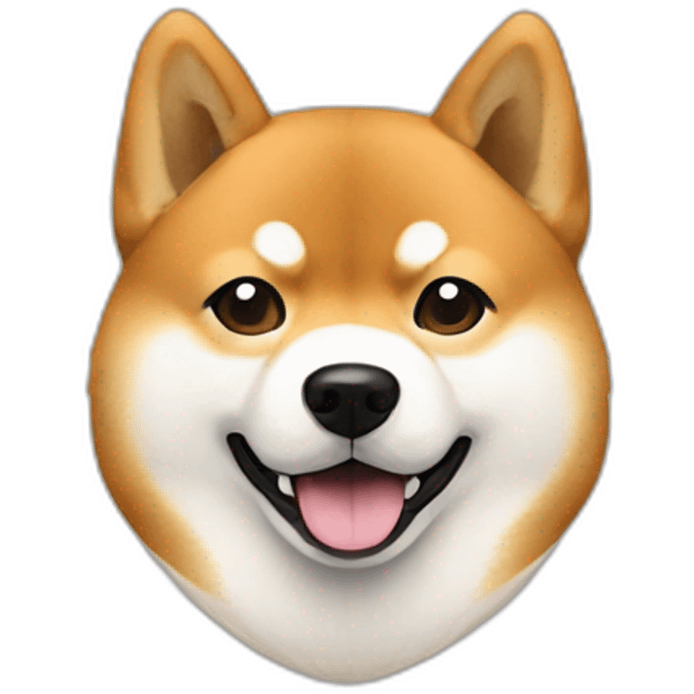 Shiba Inu with white paws and Asian dad emoji