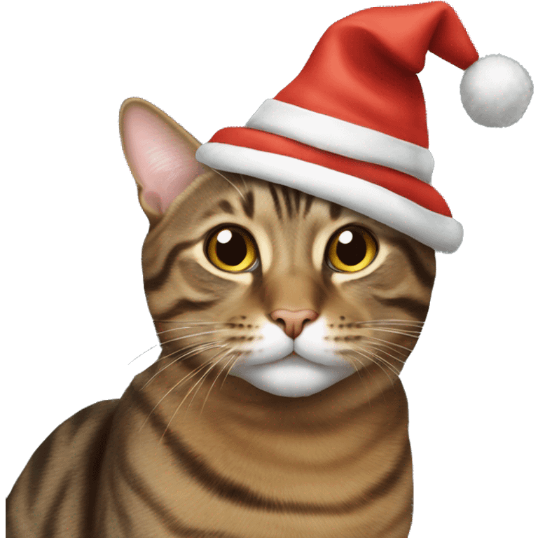 brown tabby cat in a New Year's hat emoji