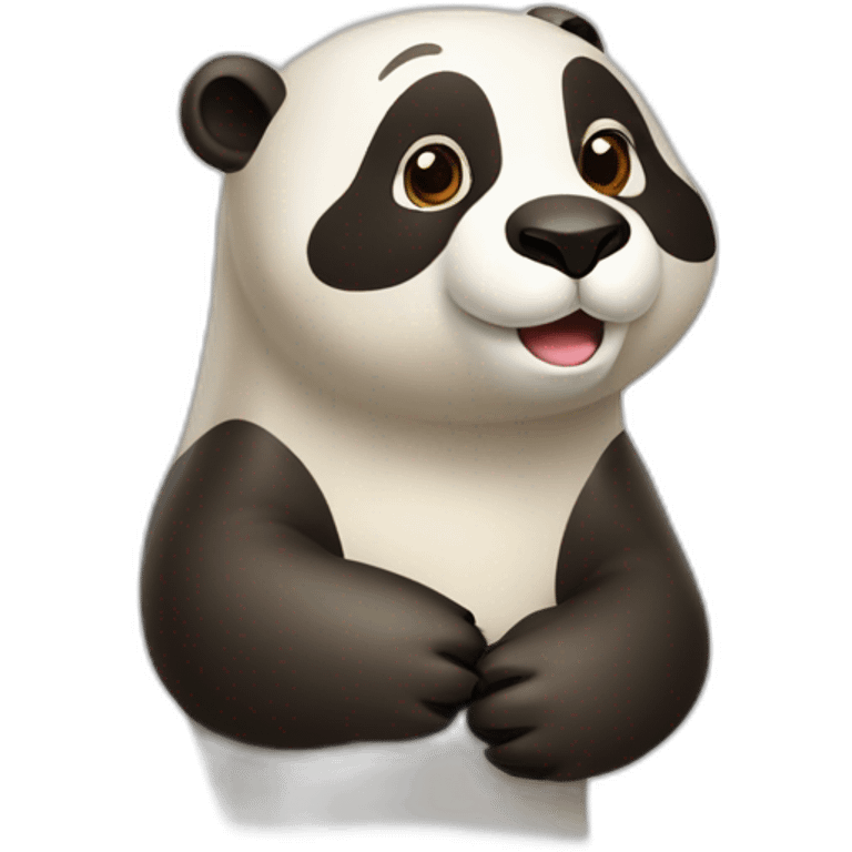 Une loutre sur les épaules d'un panda  emoji