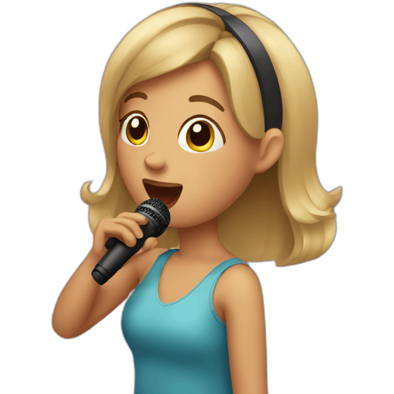 girl singing karaoke emoji