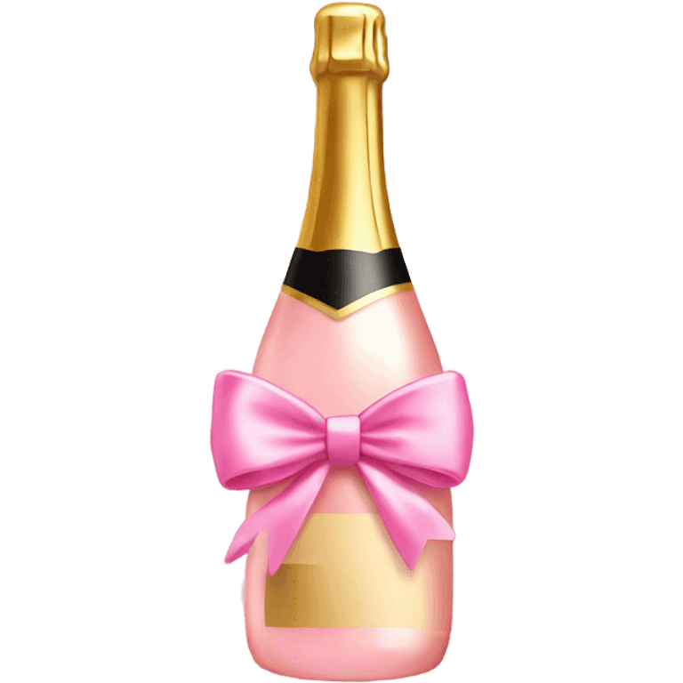 Pink champagne with gold bow emoji