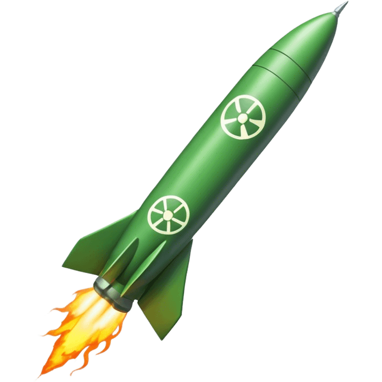 green missile with nuclear symbol emoji