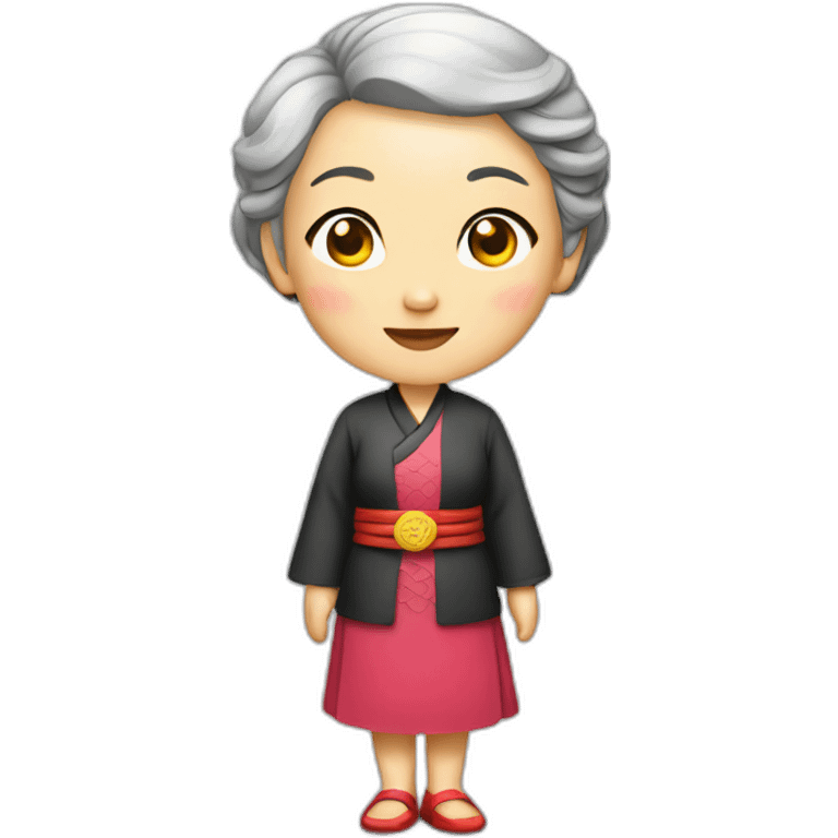 Chinese senior lady wdress traditiona Chinese emoji