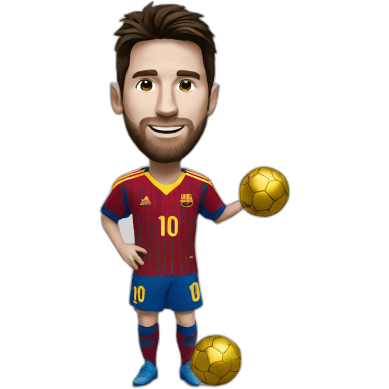 Messi avec un ballon d'or emoji