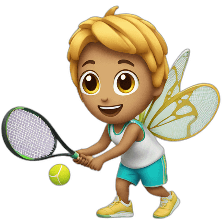 Butterfly playing tennis emoji