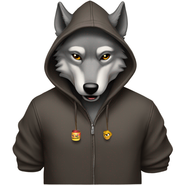 Wolf with hoodie with cigars emoji