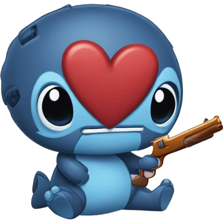 stich con corazón roto y pistola emoji