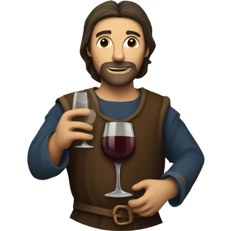 medieval jack holding only one glass of wine emoji