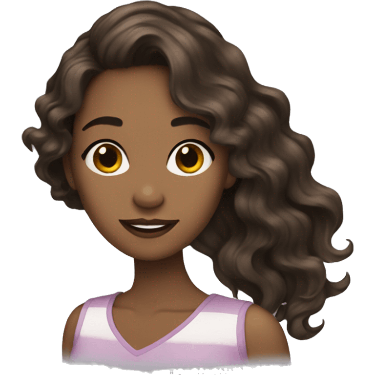 She-brunette-wavy hair-Featureless emoji