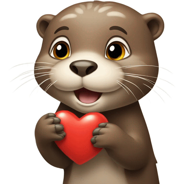 Otter with heart emoji