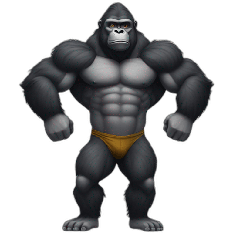 Gorilla doing a standing bodybuilding pose emoji