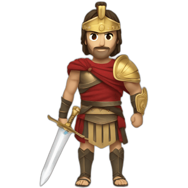 Un spartiate avec une lance comme leonidas emoji