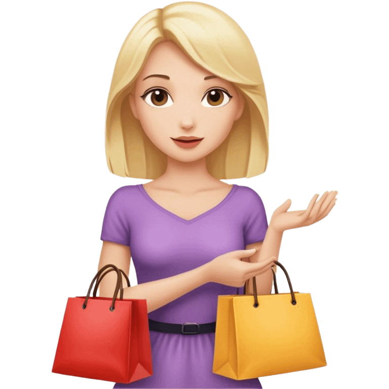 Blonde woman with bags in her hands emoji