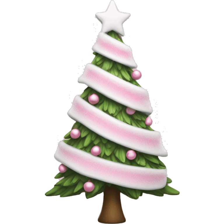 pink and white christmas tree emoji