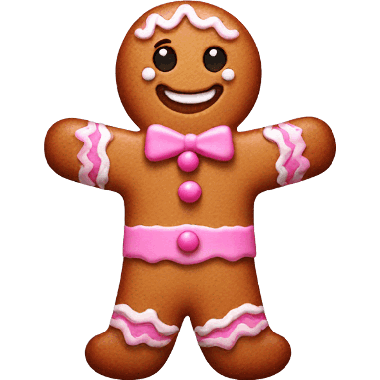 Pink gingerbread man emoji