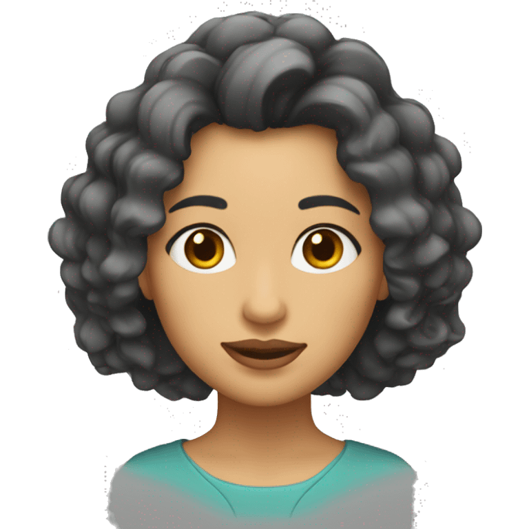 señora con pelo rizado emoji