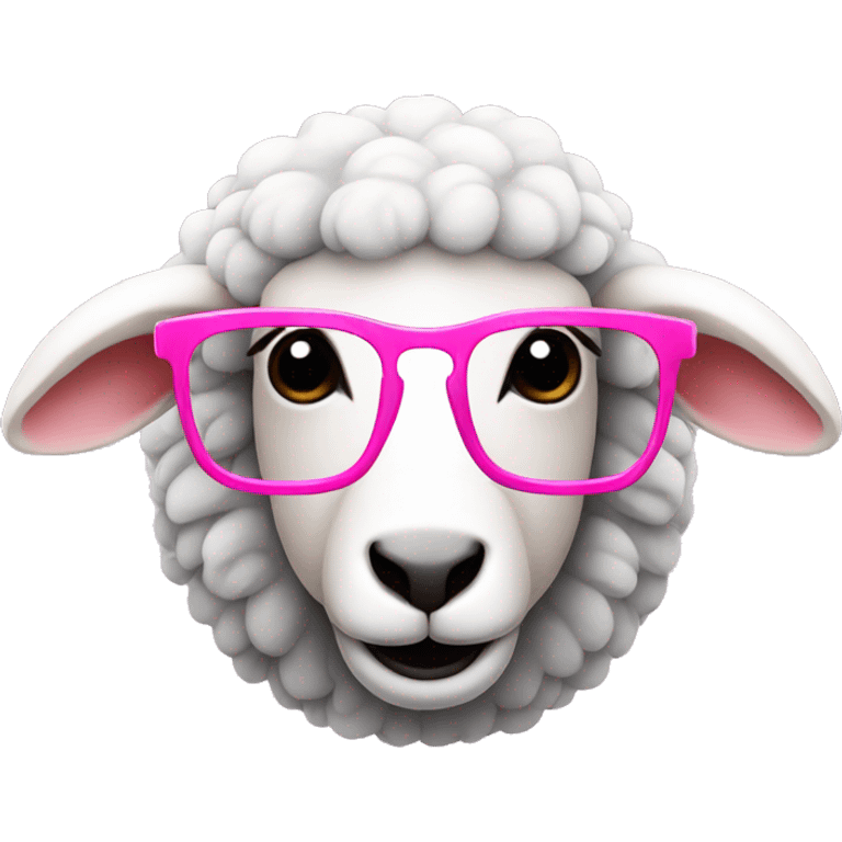 sheep in pink glasses emoji