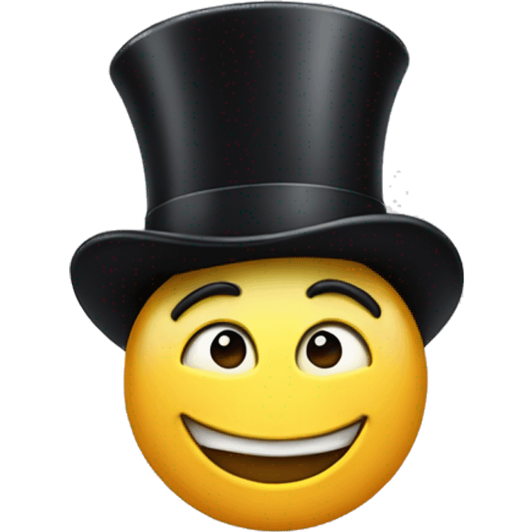 Smirking face with top hat and finger pointing up emoji