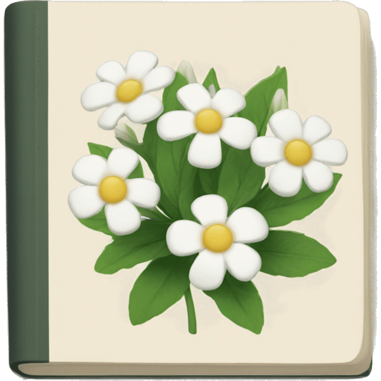 book with white flowers emoji