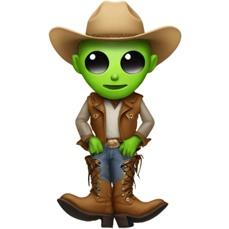 Alien with cowboy boots emoji