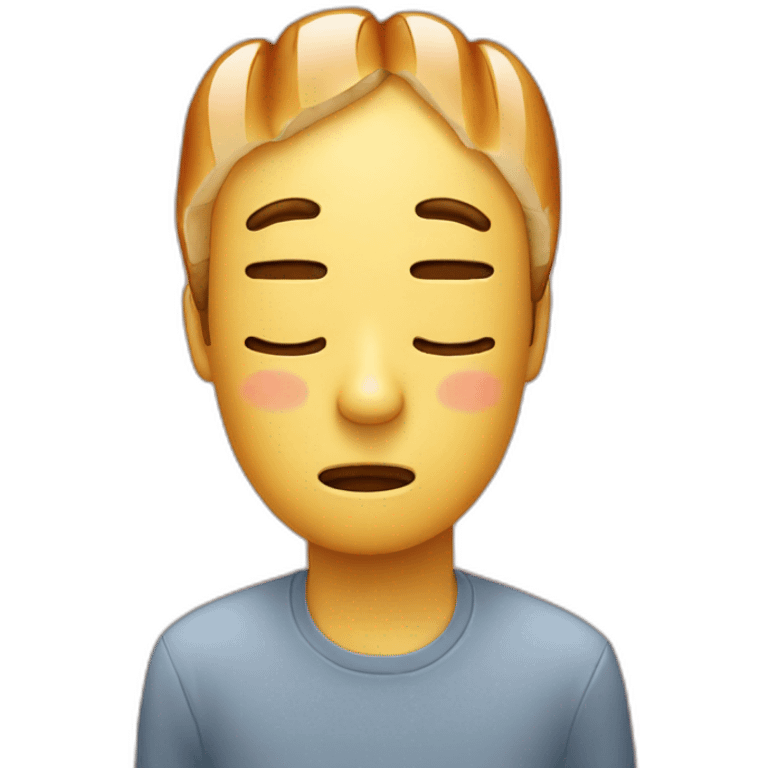 an emoji crying but instead of tears is two baguettes emoji