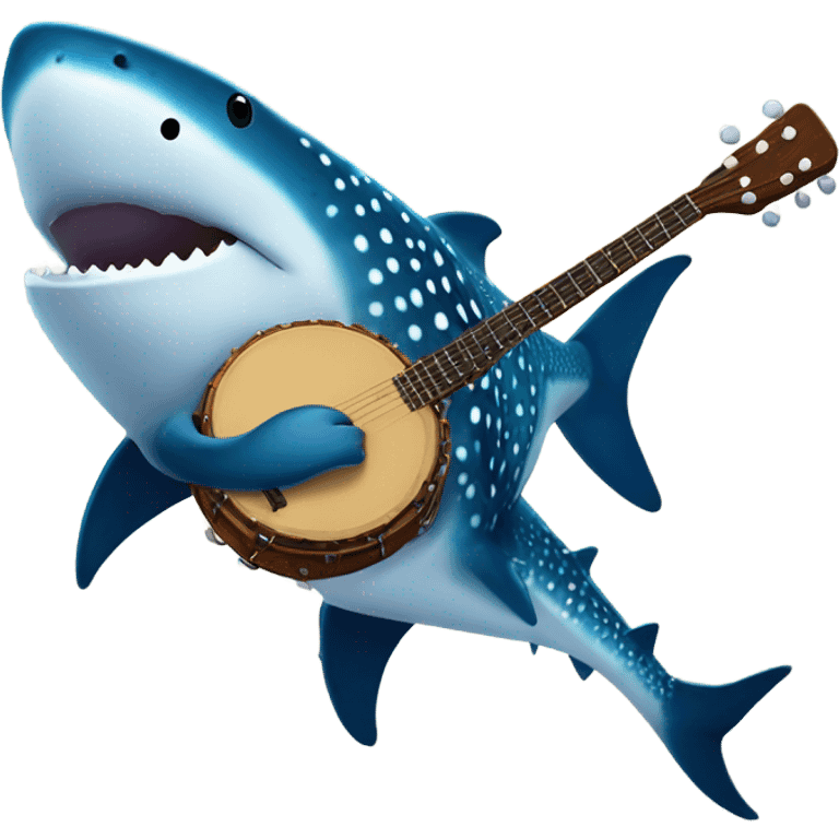 whale shark playing a banjo emoji