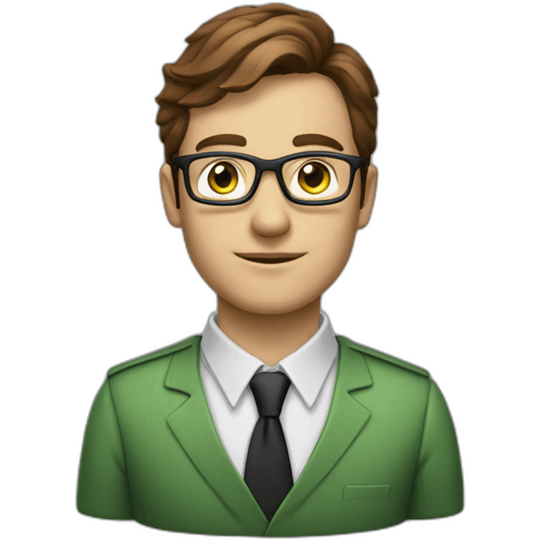 it specialist man green eye glasses brown hair emoji