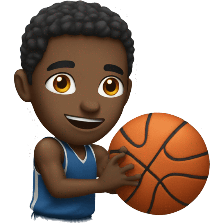 Black male playing basketball emoji