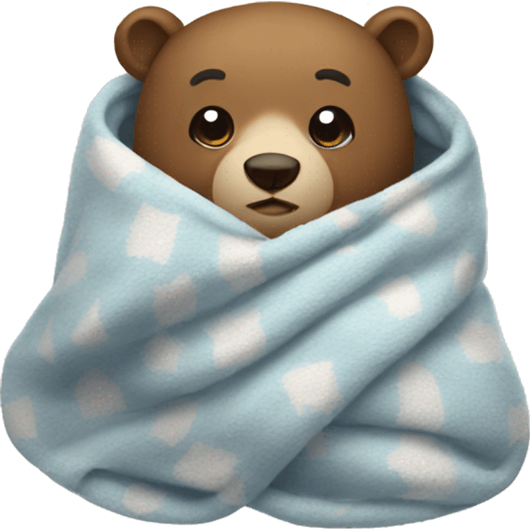 bear cozy in blanket emoji