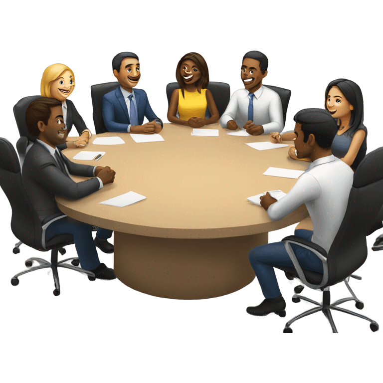 10 happy people at a meeting emoji