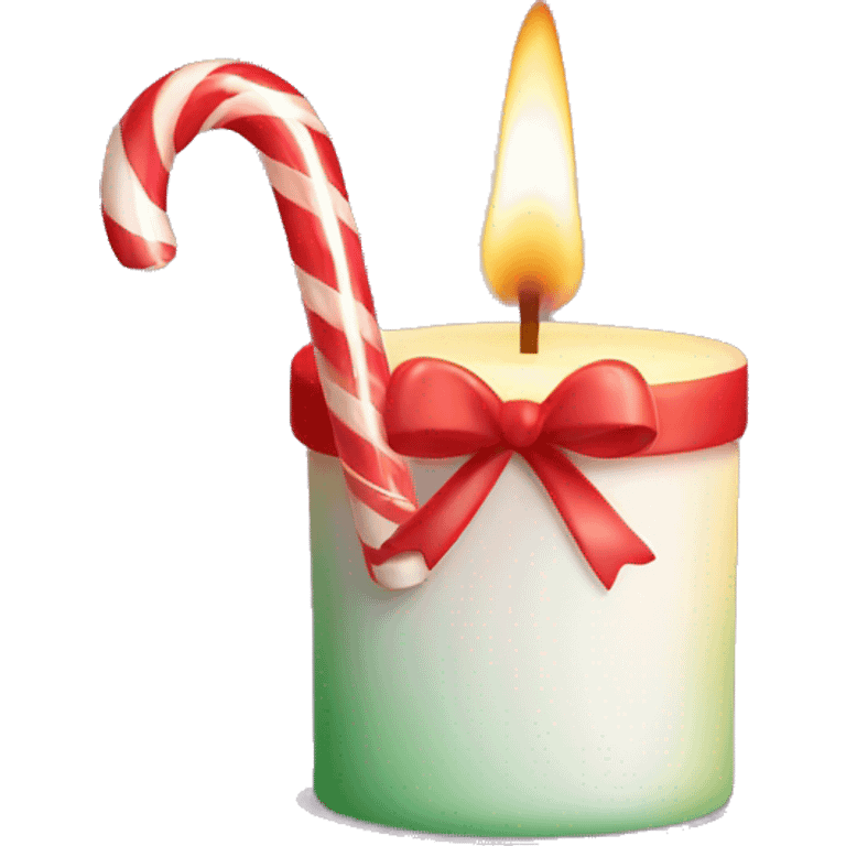 Candle with candy cane emoji