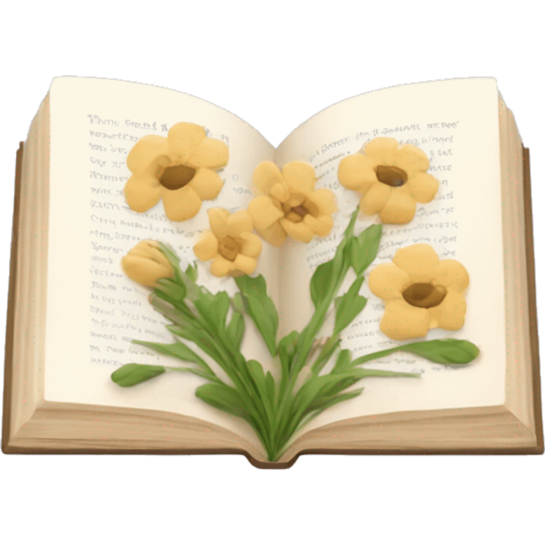 book with neutral flowers emoji