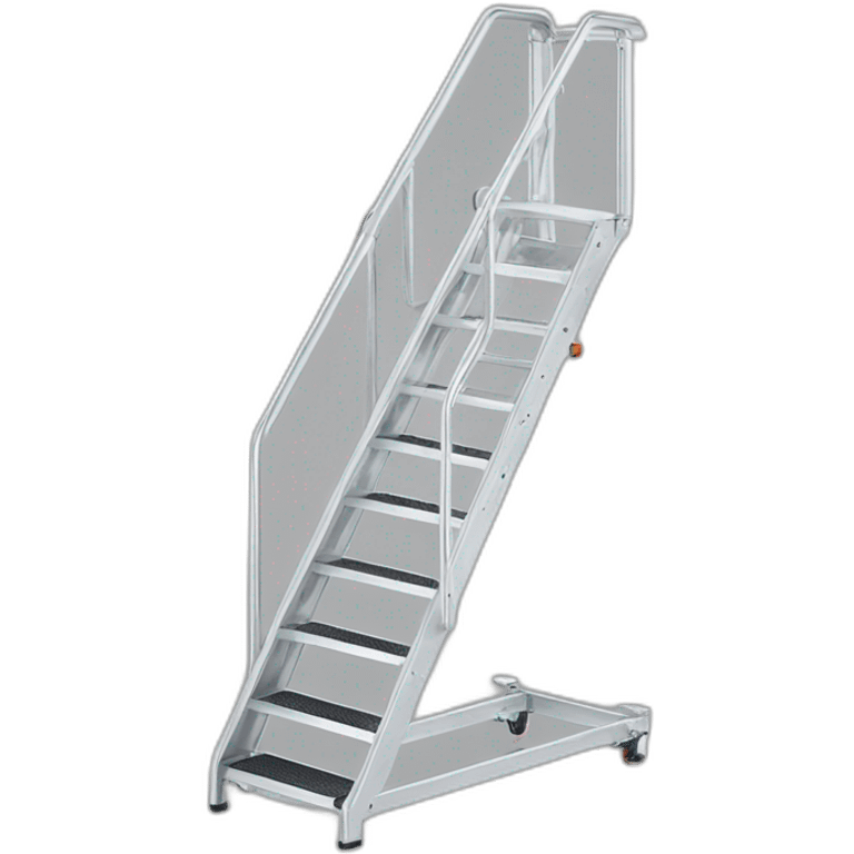 aluminium stair ladder 5 steps with platform logo emoji