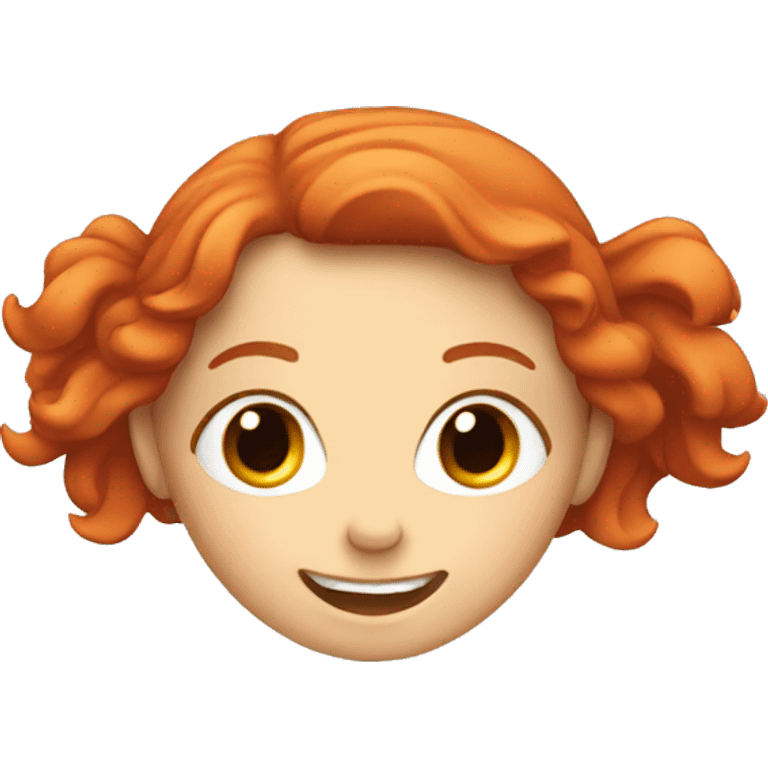 smiling red head girl in car interior emoji