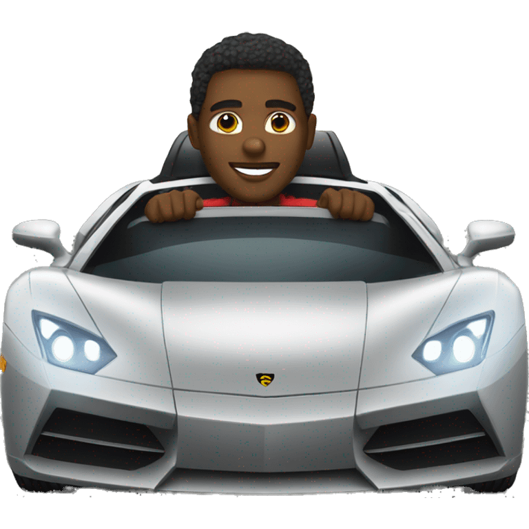 Black guy Driving a super car emoji