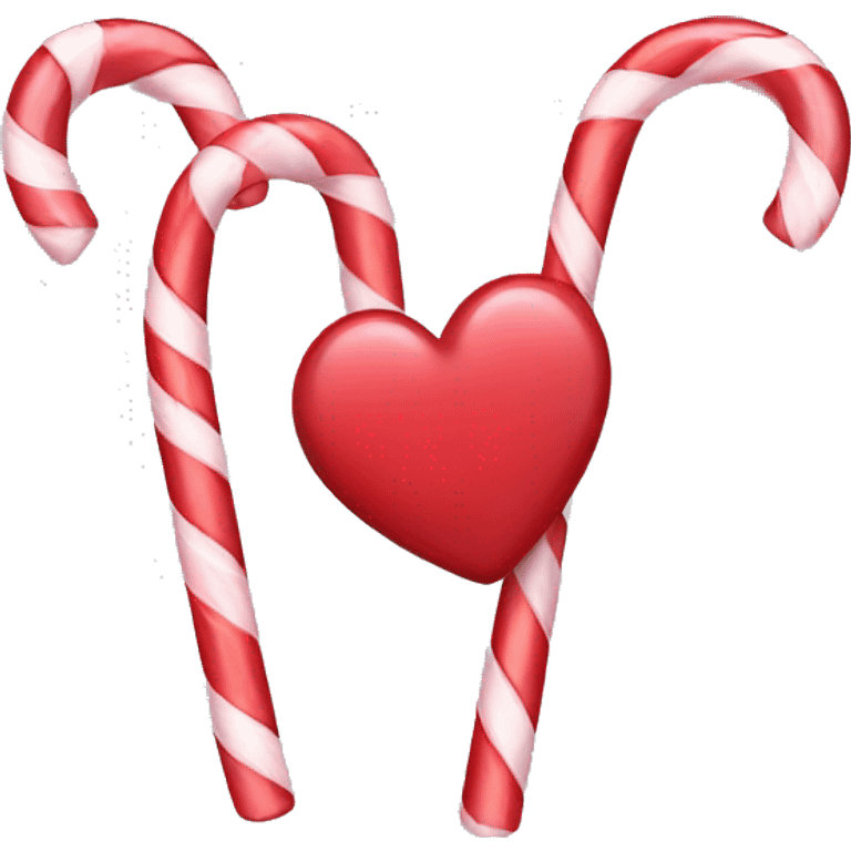 Heart shaped candy canes emoji