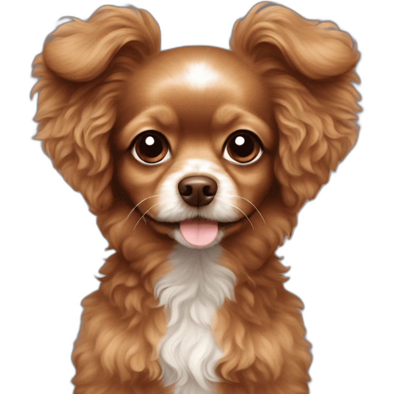 brown toy poodle chihuahua long hair dog emoji