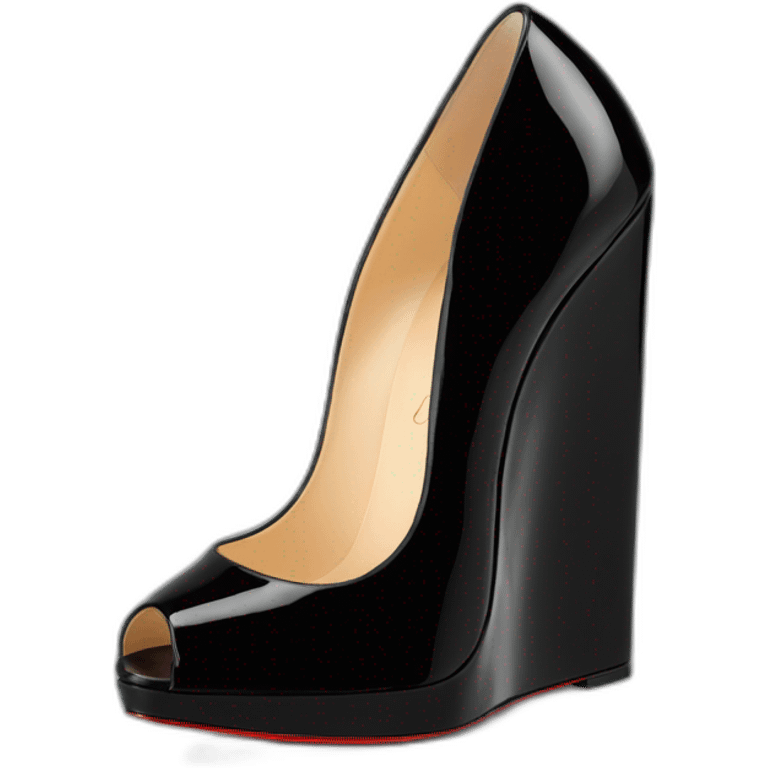 WEDGE LOUBOUTIN black PATENT emoji