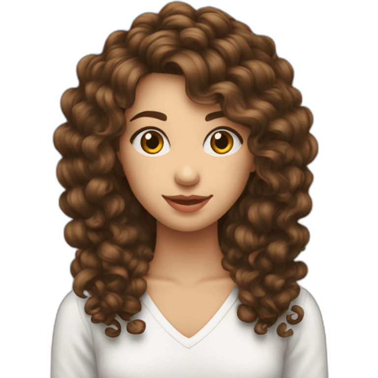 une fille cheveux long bouclé chatain  emoji