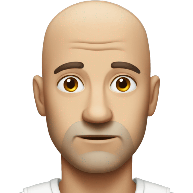 bald man with guilty face emoji