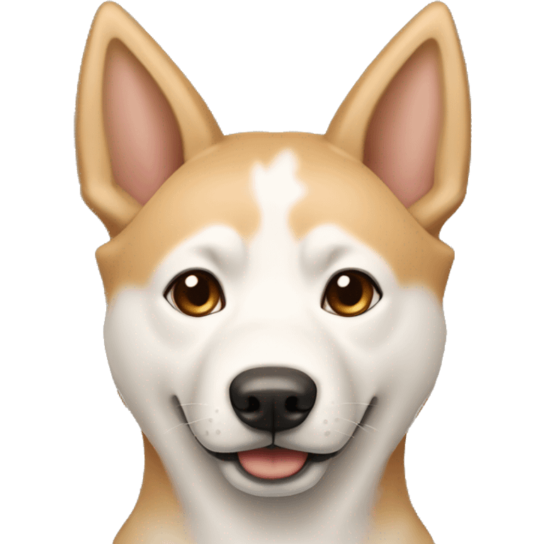 light brown and white jindo with pointed ears emoji