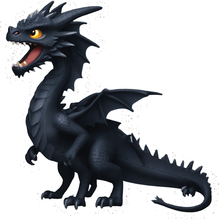 Dragón negro furia nocturna emoji