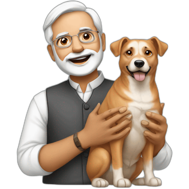 Modi with dog emoji