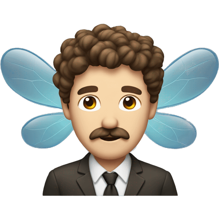 Fly buzzing around a man with brown hair and mustache  emoji