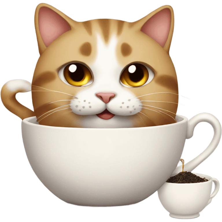 Cat with tea emoji