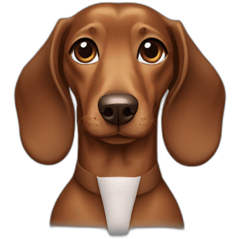 Dachshund brown, doctor emoji