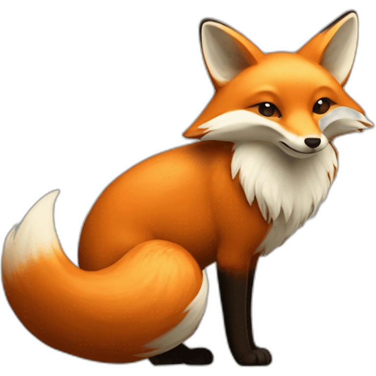 fox with fan of 9 lotusshaped tails at back emoji